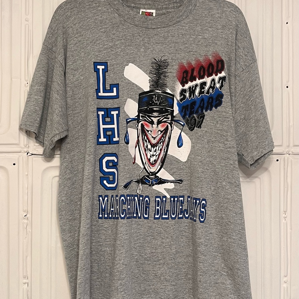 90s grungy marching band tee